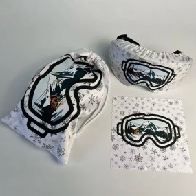 Individuell bedruckte Skibrillenhülle als Werbeartikel